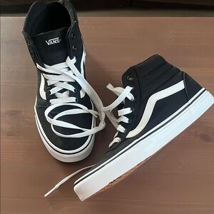Vans Black and White High-Top Sneakers